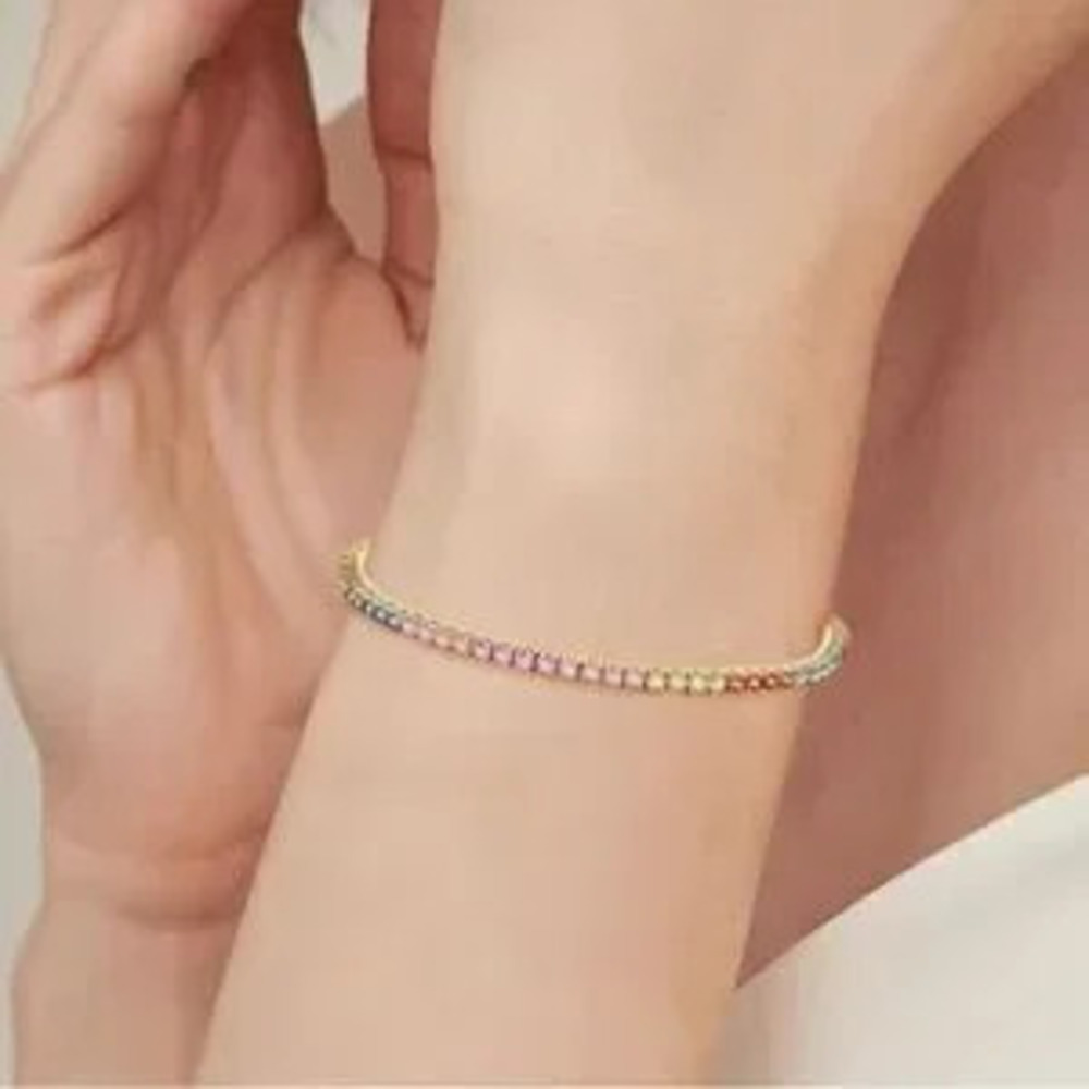 NEW?14K Gold Plated Elegant Multicolor Gold Bracelet